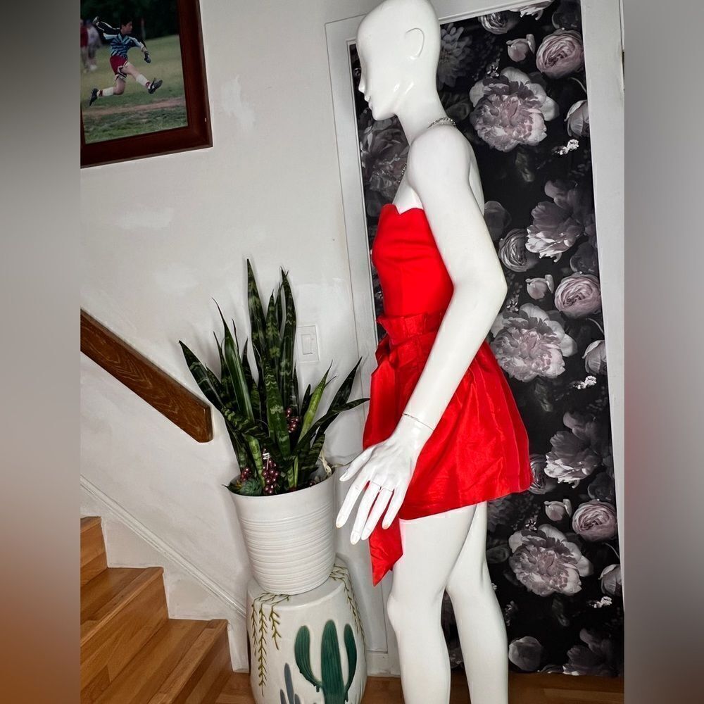 New Free People Filmore Romper In Fiery Red - Picture 3 of 5